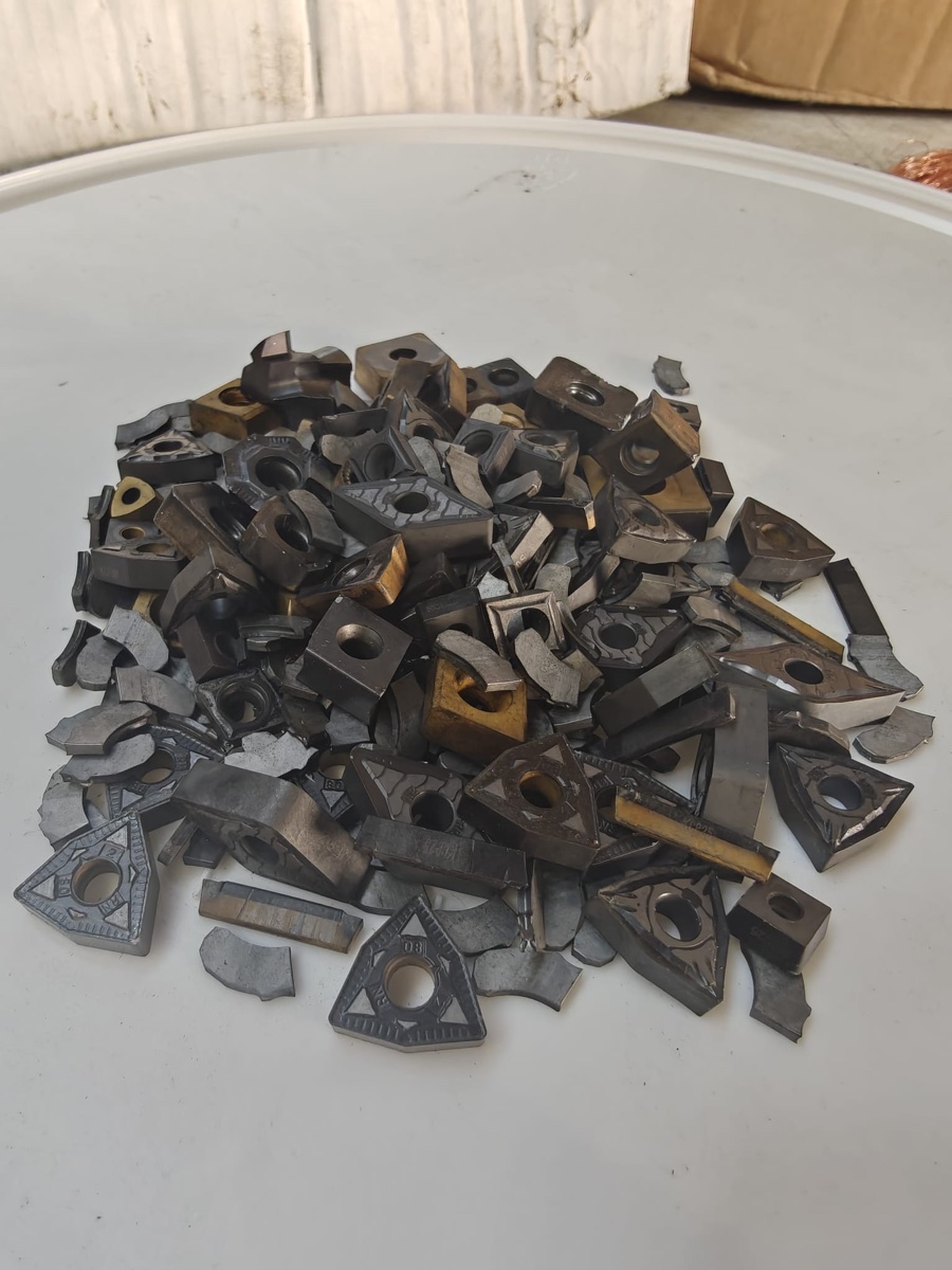 Carbide inserts scrap pile Thailand